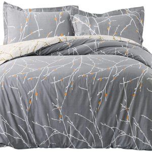 Bedsure 100% Cotton Duvet Set Full Queen Size